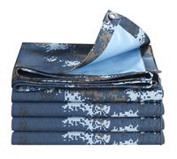 Waterproof Tarpaulin - Ocean Blue, 1x1m 1x1.5m 1.5x2m 2x2m 3x4m 3x5m Heavy Duty Tarp Sheet Cover with Reinforced Eyelets, Camouflage Canvas Cover for Camping Garden Multipurpose(1.5x2m(4.9ftx6.5ft))