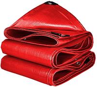 Waterproof Tarpaulin Red Multi-Purpose Anti-UV Tear Resistant Ground Sheet Cover with Reinforced Eyelets by Woven PE for Outdoor Camping Caravans Covering2x3m
