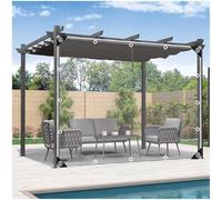 Waterproof Tarpaulin Side Panels, Transparent Pvc Vinyl Tarp Cover With Eyelets, Outdoor Clear Tarp Curtains, Heavy Duty Tarpaulin for Pergola Porch Garage, Wind/rainproof,clear-3.2x2.2m/10.5 * 7.2ft