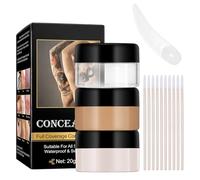 Waterproof Tattoo Cover up Makeup, Long-Lasting Full Coverage Concealer for Scars, Blemishes & Tattoos, Body Makeup Concealer Set, Natural & Invisible Finish Tattoo Cover Up for All Skin Types (A)