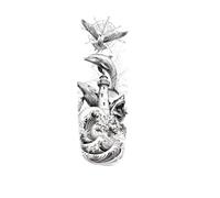Waterproof Tattoo Sticker Dolphin Lighthouse Waves Skeleton Dragon Fake Tattoo Arm Body Art Girls Men(001)