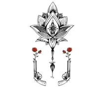 Waterproof Tattoo Sticker Dragon Eagle Skull Rose Fake Tattoos Body Art Arm Tattoo Women Man Totem(210 * 114mm)(004)