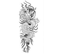 Waterproof Tattoo Sticker Dragon Eagle Skull Rose Fake Tattoos Body Art Arm Tattoo Women Man Totem(210 * 114mm)(007)