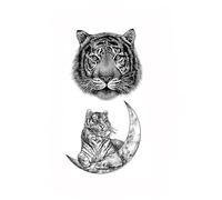 Waterproof Tattoo Sticker Tiger,Dragon, Flower,Body Arm Sleeve Man WomenTattoo Sticker Tiger Big Cat Animal Element Waterproof Fake Body Art for Men Women(008)