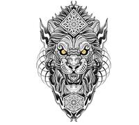 Waterproof Tattoo Sticker Tiger Skull Dragon Flower Body Arm Sleeve Man Women(210 * 148mm)(001)