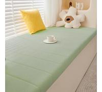 Waterproof Teddy Plush Bench Cushion - Non-Slip Indoor Seat Pad with Zipper for Window Sill & Shoe Changing Stool Grass Green 80x40CM - Comfort & Style