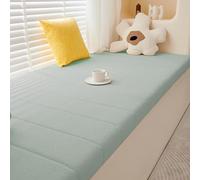 Waterproof Teddy Plush Outdoor Porch Swing Cushion, 6cm Thick Non-Slip Seat Cushion for Bench & Indoor Shoe Changing Stool, Light Green, 110x40CM - Comfortable Seating Solution