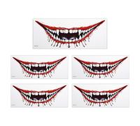 Waterproof Temporary Body Transfers Realistic Mouth Pattern Safe Not Deadly Substance for Pool Parties Halloween Incidents Realistic Marking Transfers