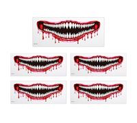 Waterproof Temporary Body Transfers Realistic Mouth Pattern Safe Not Deadly Substance for Pool Parties Halloween Incidents Realistic Marking Transfers