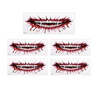 Waterproof Temporary Body Transfers Realistic Mouth Pattern Safe Not Deadly Substance for Pool Parties Halloween Incidents Realistic Marking Transfers