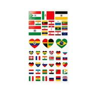 Waterproof Temporary National Flag Face Stickers, Heart Lip Oval Soccer Game Fan Cheering Tattoo Decals(SA)