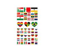 Waterproof Temporary National Flag Tattoos, Heart Lip & Oblong Shape Face Stickers For Football Game Cheering(PA)