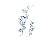 Waterproof Temporary Tattoo Sticker Black Abstract Design Chinese Water And Ink Fake Tatto Body Art For Women Men(001)
