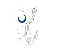 Waterproof Temporary Tattoo Sticker Black Abstract Design Chinese Water And Ink Fake Tatto Body Art For Women Men(002)
