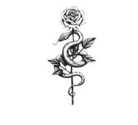 Waterproof Temporary Tattoo Sticker Black Dragon Tattoos For Women Men Snake Rose Body Art Fake Tatoo Arms Tattoo(001)