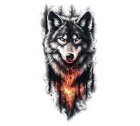 Waterproof Temporary Tattoo Sticker Fire Forest Lion Wolf Tiger Tattoos Man Body Arm(029)