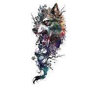 Waterproof Temporary Tattoo Sticker Fire Forest Lion Wolf Tiger Tattoos Man Body Arm(07)