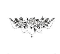 Waterproof Temporary Tattoo Sticker Floral Geometric Patterns Are Chest Waist Tattoo For Girl Women(007)