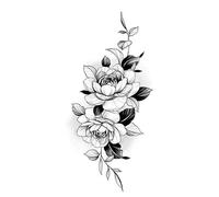 Waterproof Temporary Tattoo Sticker Flowers Roses Lilies Peonies Body Art Arm Fake Tattoos Women Men(002)