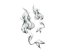 Waterproof Temporary Tattoo Sticker Pisces Tai Chi Body Art Fake Tattoo for Woman Men(02)
