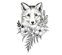 Waterproof Temporary Tattoo Sticker Tattoos Wolf Diamond Flower Body Art Arm Fake Tattoo Women Men 19 * 12cm(002)