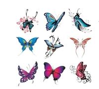 Waterproof Temporary Tattoo Stickers Simulation Rose Flower Butterfly Ankle Collarbone Men Women Body Art Tattoo Stickers(03)