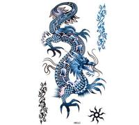 Waterproof Temporary Tattoos， Temporary Tattoos，Blue dragon tattoo stickers Watertight cool and fashion
