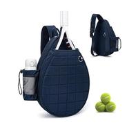 Waterproof Tennis Racket Bag, Quilted Backpack for Pickleball, Crossbody Sling for Men, Women, and Youth