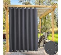 Waterproof Thermal Insulated Outdoor Curtains for Patio Pavilion & Garden SunBlocking Grommet Drapes (Top & Bottom) Light Grey 271cm W x 183cm H 1 Panel