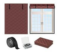 Waterproof Thermal Window Insulation CoverOxford Insulated Blanket with Tape for Winterizing Home RV BasementBrown W99x249cm Energy Saving Solution