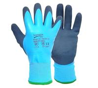 Waterproof Thermal Work Gloves Superior Grip Coating Insualted Liner for Outdoor Cold Weather Car Cleaing Gardening Fishing Multi-Purpose (Medium / 8)