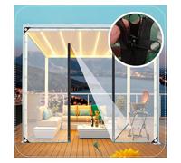 Waterproof Thicken Double PVC Clear Plastic Tarp with Zipper Door,Windproof Weather Proof UV Resistant Rip and Tear Durable Plastic Vinyl Tarp with Grommets Garden(H2xW10M/H6.56xW32.8ft)