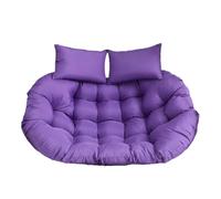 Waterproof Thickened Hanging Chair Cushion - Rattan-Style Seat Pad for 2-Person Wicker Swing - Outdoor Patio Garden Cushion (Purple)