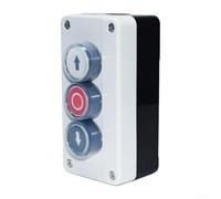 Waterproof Three Hole Push Button Switch Box With Cover For Industrial Control Xal B324 Abs Housing Screw Terminal Wiring White Color Ip40 Rated Device(Copper dots)
