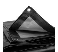 waterproof tough 240gsm black/siver reverse tarpaulins/builders tarps/camping ground sheet ideal tarp cover up to keep items dry and dust free (4m x6m)