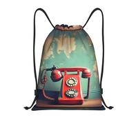 Waterproof Toy Storage Bags England Uk Retro London Telephone Print Drawstring Backpack Sports Swimming Bags For Travel, Campus, Exercise