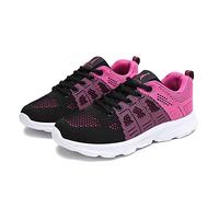 Waterproof Trainers Womens Ladies Running Shoes Slip On Trainers Thick Bottom Air Cushioned Comfortable Walking Shoes with Breathable Mesh Sneakers Ladies Casual Orthopedic Shoes Hot Pink