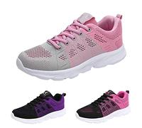 Waterproof Trainers Womens Ladies Running Shoes Slip On Trainers Thick Bottom Air Cushioned Comfortable Walking Shoes with Breathable Mesh Sneakers Ladies Casual Orthopedic Shoes Pink