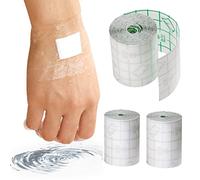 Waterproof Transparent Bandage Film Roll Adhesive Tape Medical Wound Tattoo Aftercare Waterproof Bandage Dressing Plaster Stretch Fixation Tape Anti-Allergic Self-Paste Swimming (3 roll)