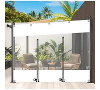 Waterproof Transparent Curtains PVC Zippered Pavilion Side Panels Weatherproof Cover for Pergola Patio Veranda Carport - 3.5 x 2 M Outdoor Privacy Screens