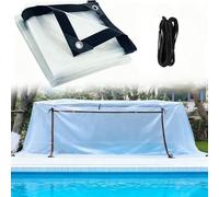Waterproof Transparent Plastic Tarp, Rainproof, Dustproof Outdoor Cover Sheet, Heavy Duty Waterproof Clear Cover With Grommets, For Patio, Pergola(6X12 Ft)