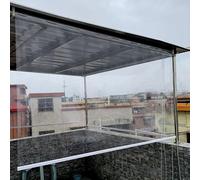 Waterproof Transparent Roller Blind Clear PVC WeatherResistant Side Pull Shades for Windows Balconies Terraces & Doors Heat Protection Curtain Size: 80cm x 240cm