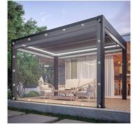Waterproof Transparent Tarpaulin With Eyelets, Pvc Clear Tarp Curtains With Zipper, 420g/m² Heavy Duty Tarp, Garden Cover, Pergola Gazebo Tarpaulin Side Panels,clear-2.6x2m/8.5 * 6.6ft