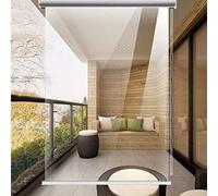 Waterproof Transparent Vinyl Roller Shades Outdoor Pergola Side Panels Easy Install Rainproof Blinds Clear Roll Up Curtains 150x200cm (59x78.7in)