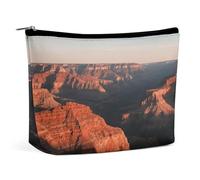 Waterproof Travel Makeup Bag Case Organizer, PU Leather Grand Canyon Cosmetic Bags, Small Toiletry Case Cute, Portable Zipper Pouch for Women Men, Travel Accessories