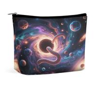 Waterproof Travel Makeup Bag Case Organizer, PU Leather Interstellar Wormhole Cosmetic Bags, Small Toiletry Case Cute, Portable Zipper Pouch for Women Men, Travel Accessories