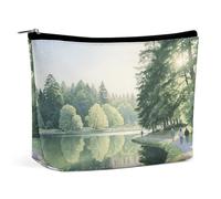 Waterproof Travel Makeup Bag Case Organizer, PU Leather Vancouver Stanley Park Cosmetic Bags, Small Toiletry Case Cute, Portable Zipper Pouch for Women Men, Travel Accessories