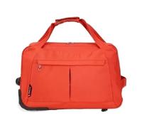 Waterproof Travel Trolley Bag Nylon Cabin Luggage Suitcase Bags On Wheel Wheeled Rolling for Camping Storage(Dark red 22 inch)
