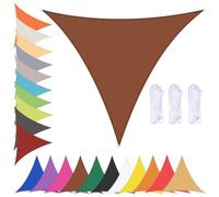 Waterproof Triangle e Sail Canopy for Outdoor Garden 90% UV Protect Brown 3.6x3.6x3.6m Sune ning with Grommets Ideal for Patio and Deck