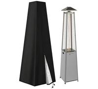 Waterproof Triangle Patio Heater Cover, 87 x 24 x 21 in Pyramid Heater Cover for Outdoor Use, 210D Oxford Fabric Silver Coated Protector with Zip and Drawstring for Most Large Heaters